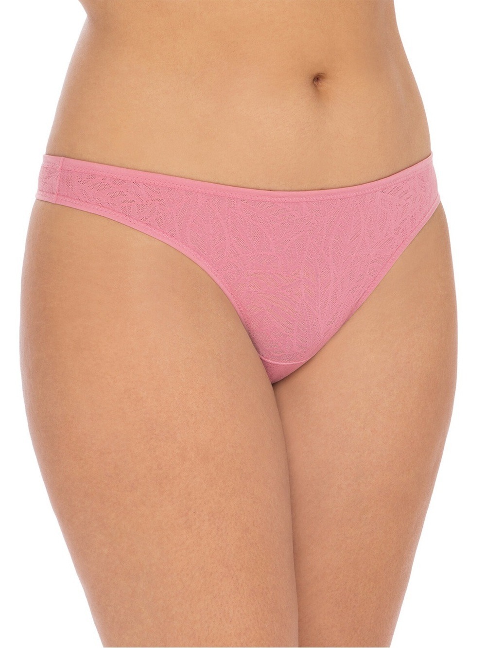 Secret Treasures leaf design pink lace thong panty size small (4-6)